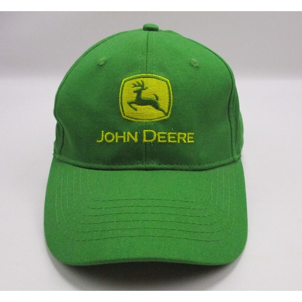 John Deere K Products Green Strapback Farm Trucker Hat Cap Indiana Spray Center